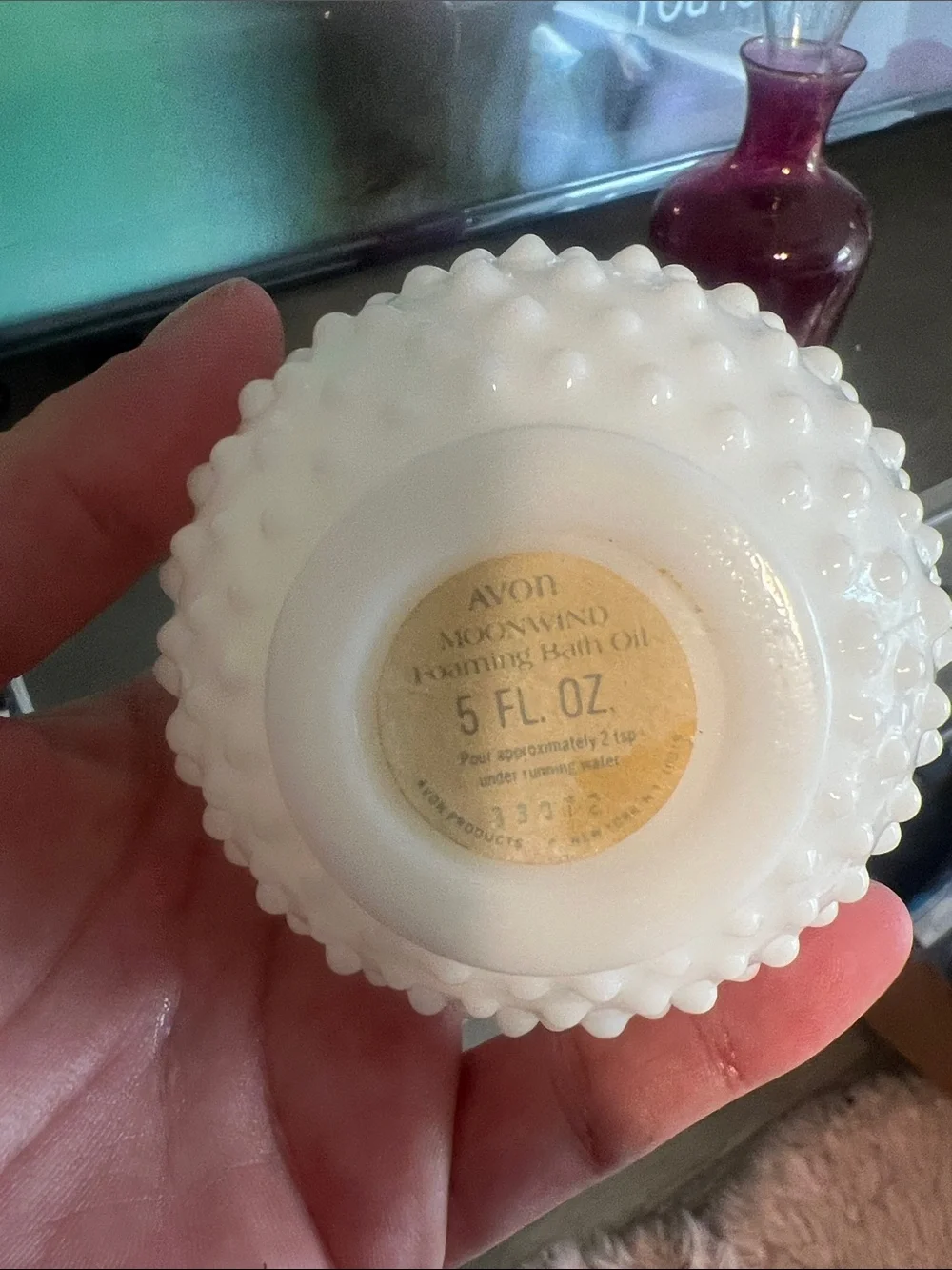 Avalon White Hobnail Glass Cruet Decanter with Stopper - Home Accents
